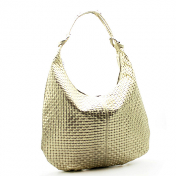 Schultertasche Lara, Leder gold,